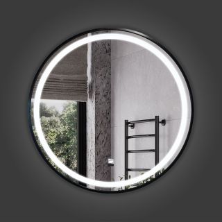 Зеркало Comforty  в черной алюминиевой раме Comforty Лея-75 LED-подсветка, бесконтактный сенсор, антизапотевание