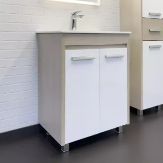 Тумба-умывальник Comforty Тулуза-60Д сосна лоредо с раковиной Comforty 60E