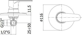 Смеситель для душа Paffoni Green GR010CR (с внутренней частью)