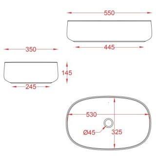 Раковина ArtCeram Cognac COL003 41 00 matera 55 см