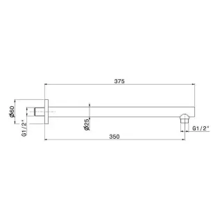 Кронштейн для верхнего душа Kerama Marazzi Eterna 29390XKM.50.050 сталь