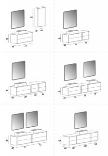 Тумба под раковину Cezares 70x48 Grafite Bellagio 54715