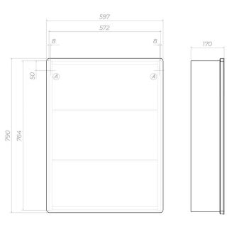 Зеркальный шкаф с подсветкой Vigo Geometry 301 60 см
