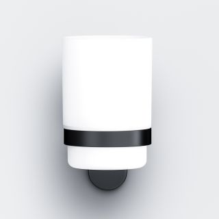 Стеклянный стакан с настенным держателем Am.Pm X-Joy чёрный матовый A8434322