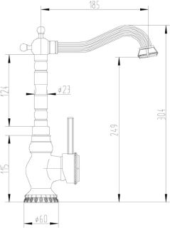 Смеситель для кухни ZORG Antic A 305K-BR