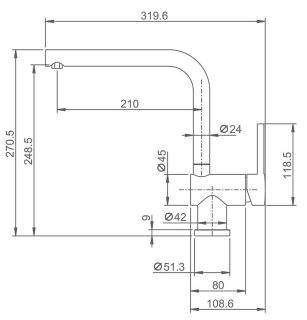 Смеситель для кухни Splenka S205.40.09 графит