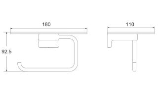 Держатель для туалетной бумаги с полочкой Rose RG1805H чёрный