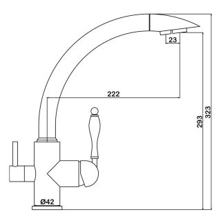 Смеситель для кухни Swedbe Selene Plus K8043M в комплекте с фильтром Аквафор Морион бронза