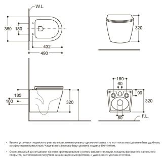 Подвесной унитаз Avimano Intuition 1000071 безободковый белый матовый