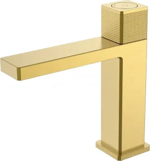 Смеситель для раковины Boheme Quad 159-MG автоматический золото матовое