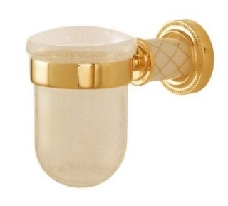 Стакан для зубных щёток Boheme Murano 10904-W-G золото/белый