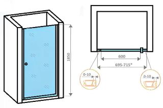 Душевая дверь Parly DE70 70см хром