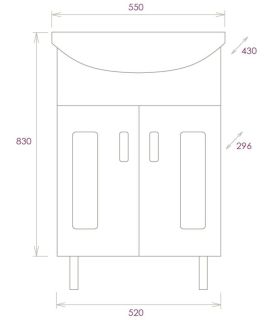 Напольная тумба под раковину Onika Кристалл 105555 55см белый