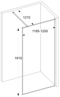 Душевая перегородка Cerutti SPA STRIP T120 120см чёрный