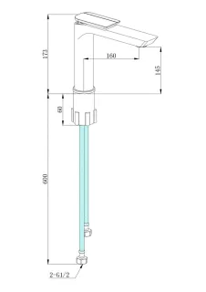 Смеситель для раковины Boch Mann Como BG BM10784 чёрный матовый/золото