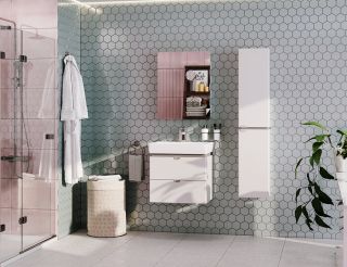 Шкаф-колонна Акватон Скай левый белый 1A238603SY01L