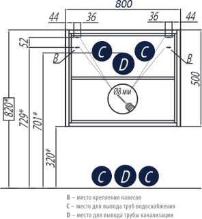 Тумба под раковину Акватон Брук открытая 80см дуб Феррара 1A201501BCDF0