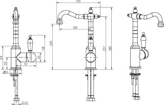 Смеситель для раковины Boheme Medici Ripresa бронза 362