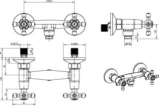 Смеситель для душа Boheme Medici Presente бронза 314