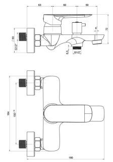 Смеситель для ванны Paini Garda 76CR111 хром