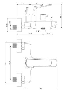 Смеситель для ванны Paini Bari RTCR111 хром