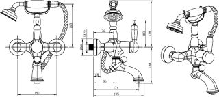 Смеситель для ванны Boheme Medici Ripresa бронза 303
