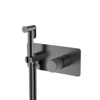 Гигиенический душ со смесителем Boheme Stick Linea 127-GM.3 оружейная сталь