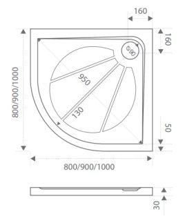 Душевой поддон из искусственного камня Good Door Эклипс 80x80