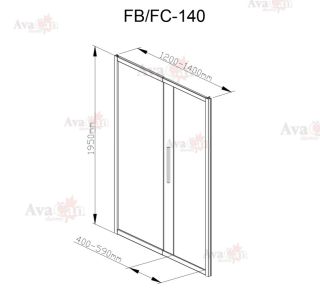 Душевая дверь в нишу AvaCan FС120-140 MT хром