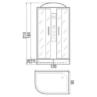 Душевая кабина RIVER DESNA 120/90/26 МТ L