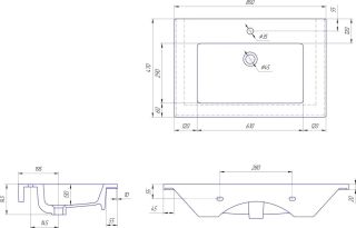 Мебельная раковина Kirovit Оскар 85см белый SD-00000381