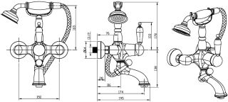 Смеситель для ванны Boheme Crystal золото 283-CRST