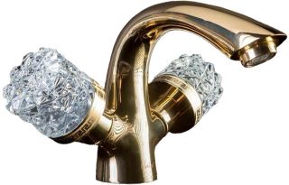 Смеситель для раковины Boheme Crystal золото 291-CRST