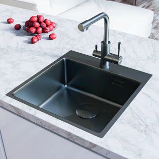 Кухонная мойка Lemark Janga 490 9932108 чёрный матовый