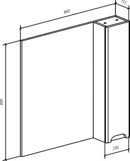 Зеркало-шкаф Bellezza Андрэа 80см правый бежевый 00000007261
