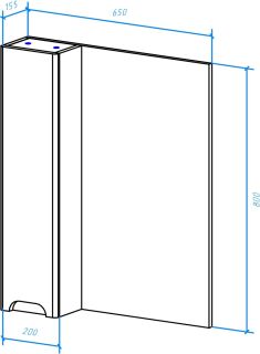 Зеркало-шкаф Bellezza Андрэа 65см левый бежевый 00000007258