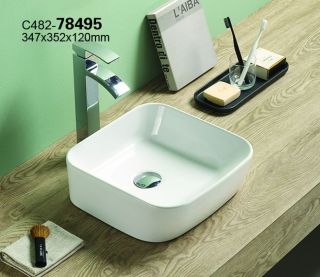 Раковина-чаша CeramaLux 78495 белая 34.7 см