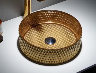 Раковина CeramaLux GL05 золото 36 см