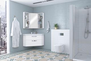 Боковой модуль зеркального шкафа Акватон Кантара дуб полярный 1A205802ANW70