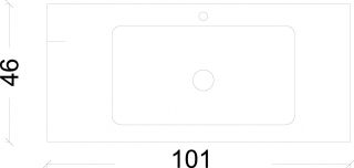 Раковина Armadi Art Vallessi 100см белый 838-100-W