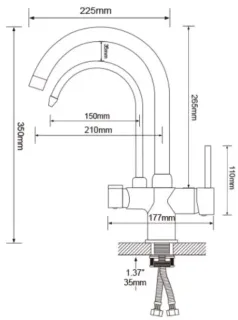 Смесители для кухни Gappo G4398-10 под фильтр сатин
