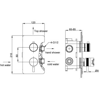 Встраиваемый смеситель для душа Boheme Cell 135-2-BRB 2-х проходной брашированная бронза