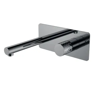 Встраиваемый смеситель для раковины Boheme Diamond 125-SGM оружейная сталь