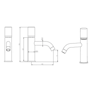 Смеситель для раковины Boheme Stick 121-GM-MR-W оружейная сталь/белый мрамор