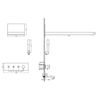 Душевой комплект Boheme Fusion 130-2-MG золото матовое
