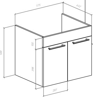 Тумба под раковину Bellezza Альдо 60см бежевый 00000007287