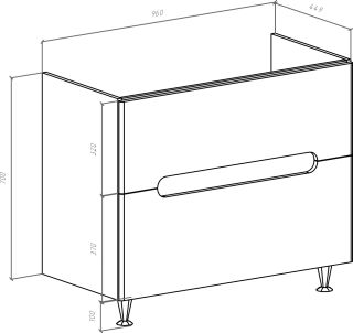 Тумба под раковину Bellezza Андрэа 100см белая 00000007291