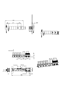 Встраиваемый смеситель для душа Boheme Zodiac Thermo 133-SYS-G с термостатом золото