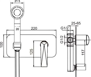 Гигиенический душ Boheme Venturo со смесителем белый/золото 387-W