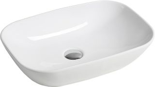 Раковина накладная SantiLine SL-1049 со смещенным к стене сливом 51см белый